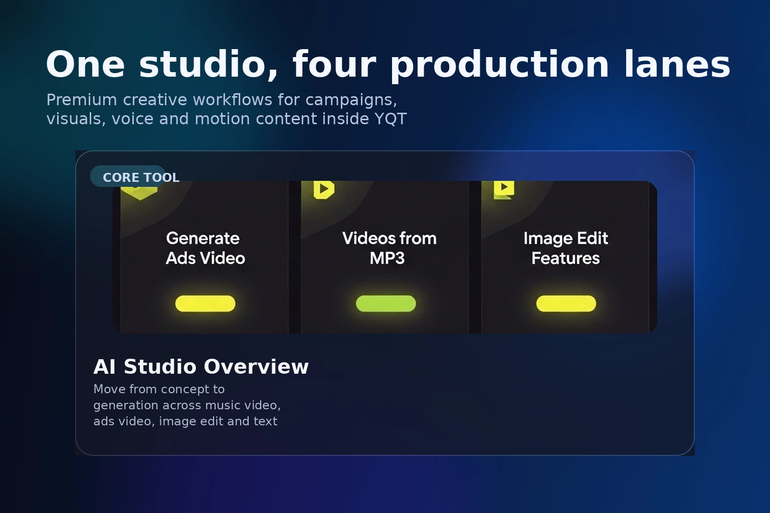 AI Studio overview showcase